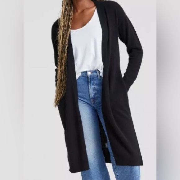 Charter Club 100% Cashmere Women's Black Long Duster Length Sweater XS - Picture 1 of 8